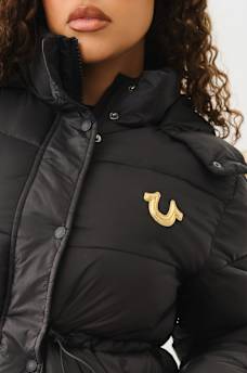 FUR TRIM HOODED LONGLINE PUFFER JACKET, image 4