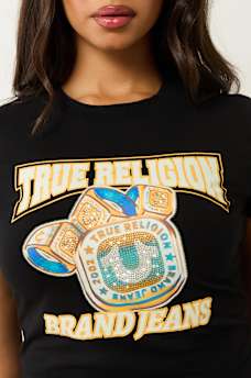 CRYSTAL BLING RING LOGO BABY TEE, image 1