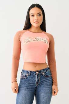 CONTRAST LONG SLEEVE BASEBALL TEE, image 1