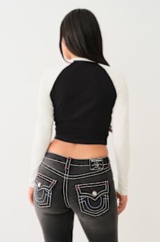 CONTRAST LONG SLEEVE BASEBALL TEE, image 3