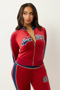 VELOUR PANELLED TRACK JACKET, image 1