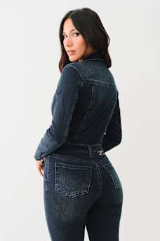  MOTO LONG SLEEVE SKINNY JUMPSUIT , image 5