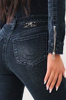  MOTO LONG SLEEVE SKINNY JUMPSUIT , image 7