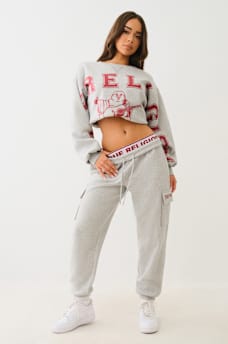 BRANDED ELASTIC WAISTBAND BOYFRIEND JOGGER, image 2