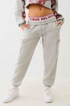 BRANDED ELASTIC WAISTBAND BOYFRIEND JOGGER, image 1