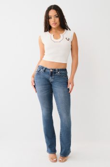 BECCA LOW RISE BIG T BOOTCUT JEAN, image 2