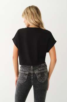 TIE FRONT CROP TEE, image 5