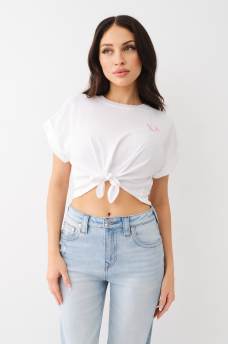 TIE FRONT CROP TEE, image 2