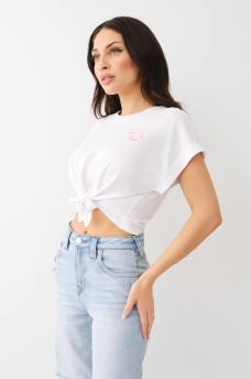 TIE FRONT CROP TEE, image 3