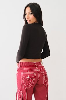 FADED WESTERN LOGO RIB BABY TEE, image 3
