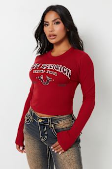 FADED WESTERN LOGO RIB BABY TEE, image 3