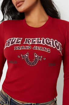 FADED WESTERN LOGO RIB BABY TEE, image 1