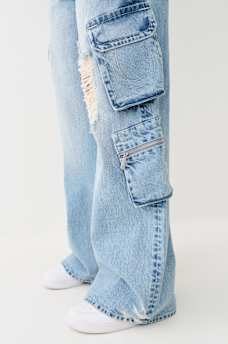 BOBBI DISTRESSED BAGGY CARGO JEAN, image 5