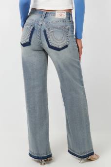 LEILA SHADOW POCKET WIDE LEG JEAN, image 4