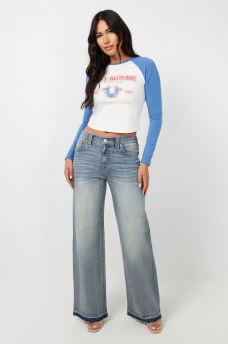 LEILA SHADOW POCKET WIDE LEG JEAN, image 5