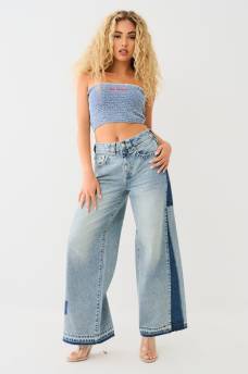 DENIM SMOCKED TUBE TOP, image 4