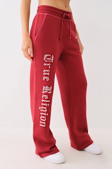 PANTALON EN MOLLETON AVEC LOGO CRISTAL BIG T, image 3
