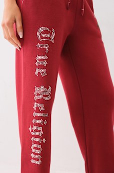 PANTALON EN MOLLETON AVEC LOGO CRISTAL BIG T, image 4
