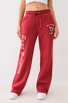 PANTALON EN MOLLETON AVEC LOGO CRISTAL BIG T, image 1