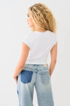 LOGO PATCH CUFF SLEEVE BABY TEE, image 2