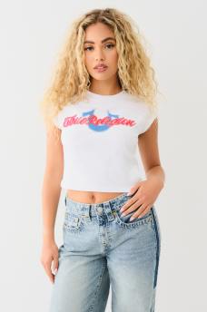 LOGO PATCH CUFF SLEEVE BABY TEE, image 4