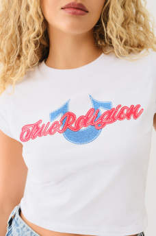 LOGO PATCH CUFF SLEEVE BABY TEE, image 1