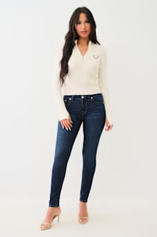 RIB KNIT QUARTER-ZIP MOCK NECK SWEATER, image 2