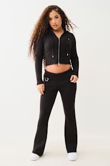 FOLDOVER WAIST RIB BOOTCUT PANT, image 2