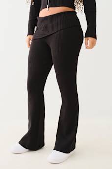 FOLDOVER WAIST RIB BOOTCUT PANT, image 3
