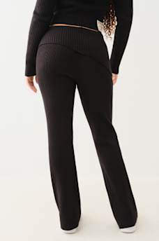 FOLDOVER WAIST RIB BOOTCUT PANT, image 4