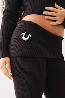 FOLDOVER WAIST RIB BOOTCUT PANT, image 5
