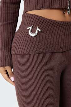 FOLDOVER WAIST RIB BOOTCUT PANT, image 3