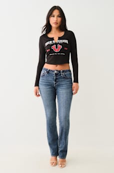 HORSESHOE LOGO RIB LONG SLEEVE BABY TEE, image 2