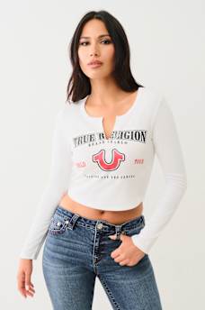 HORSESHOE LOGO RIB LONG SLEEVE BABY TEE, image 1