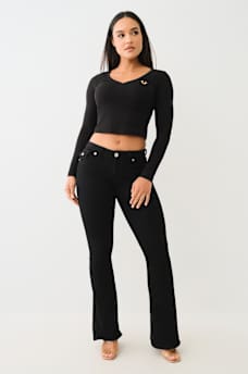 RIBBED HORSESHOE LONG SLEEVE TOP, image 4