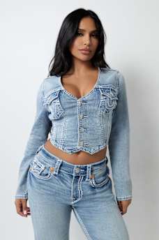DENIM SUPER QT LONG SLEEVE TOP
