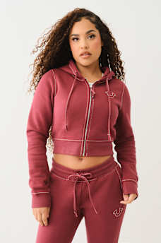 CROP BIG T ZIP HOODIE, image 2
