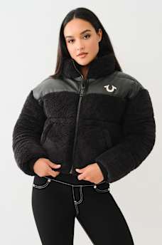 EMBROIDERED SHERPA JACKET, image 1
