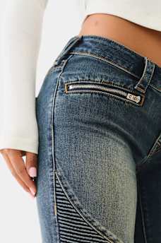 BECCA MOTO LOW RISE BOOTCUT JEAN, image 3