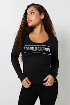 CRYSTAL LOGO SCOOP NECK SWEATER, image 4