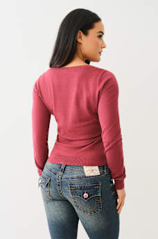 CRYSTAL LOGO SCOOP NECK SWEATER, image 4