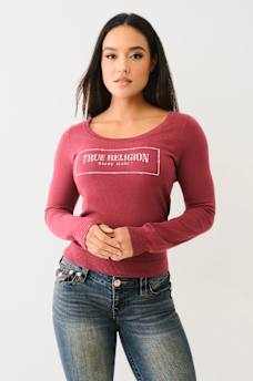 CRYSTAL LOGO SCOOP NECK SWEATER, image 1