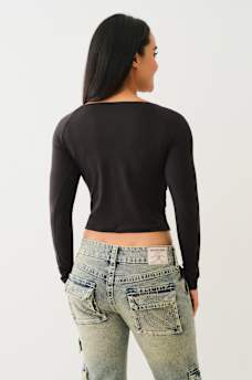 HORSESHOE BOAT NECK LONG SLEEVE TEE, image 4