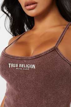 RIBBED VINTAGE WASH CAMI BODYSUIT, image 2