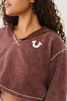 VINTAGE WASH V NOTCH HOODIE, image 4