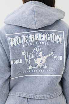 VINTAGE WASH V NOTCH HOODIE, image 1