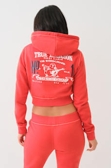 VINTAGE LOGO BIG T CROP ZIP HOODIE, image 5