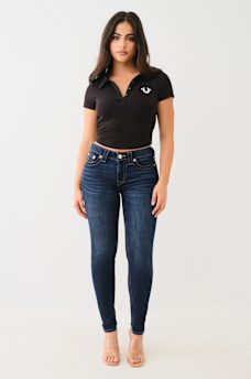 EMBROIDERED CROPPED RIBBED POLO SHIRT, image 2