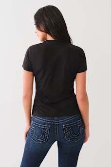 CRYSTAL RETRO HORSESHOE CREW TEE, image 4