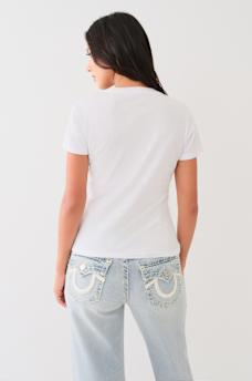 CRYSTAL RETRO HORSESHOE CREW TEE, image 3